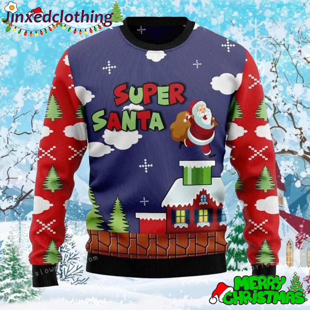 Super Santa Ugly Christmas Sweater Unisex 